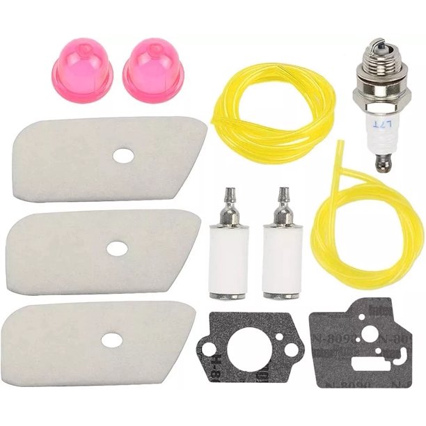 Pack of 3 Air Filter + Primer Bulb + Fuel Filter Line Tune Up Kit for