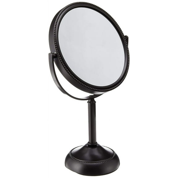 Jerdon Tabletop Makeup Mirror - 6" Mirror Frame - 10X Magnification & Swivel Design - Portable - Bronze Finish - Model JP910BZB