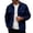 Navy, variant on Mens Long Sleeve Jacket Casual for Men Polyester Lapel Multi-Pocket Workwear Blouse Solid Color