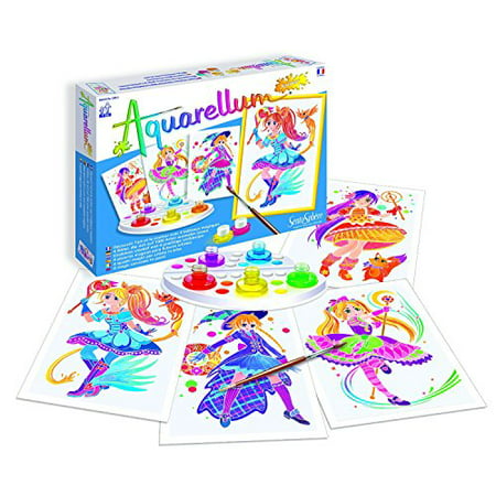 SentoSphere Aquarellum - Fashion Design Magical Girls - Arts and Crafts Watercolor Paint (Best Watercolor Paint Set)