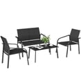 thumbnail image 1 of Outsunny 4 Piece Patio Furniture Set, Deep Outdoor Conversation Set, Black, 1 of 10