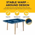 thumbnail image 4 of Navy Blue Snowflake Table Cloths for 5 Foot Rectangle Tables, Christmas Winter Vintage Stripes Patio Waterproof Elastic Fitted Tablecloths, Washable Rectangular Table Cover for Camping, 4 of 8