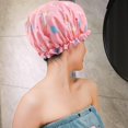 thumbnail image 4 of Gorro de ducha impermeable, 4 piezas Gorro de ducha reutilizable Gorro de ducha elástico de doble capa para mujeres Niñas Ducha Spa Salón (4 colores) Multicolor 27 cm, 4 of 5