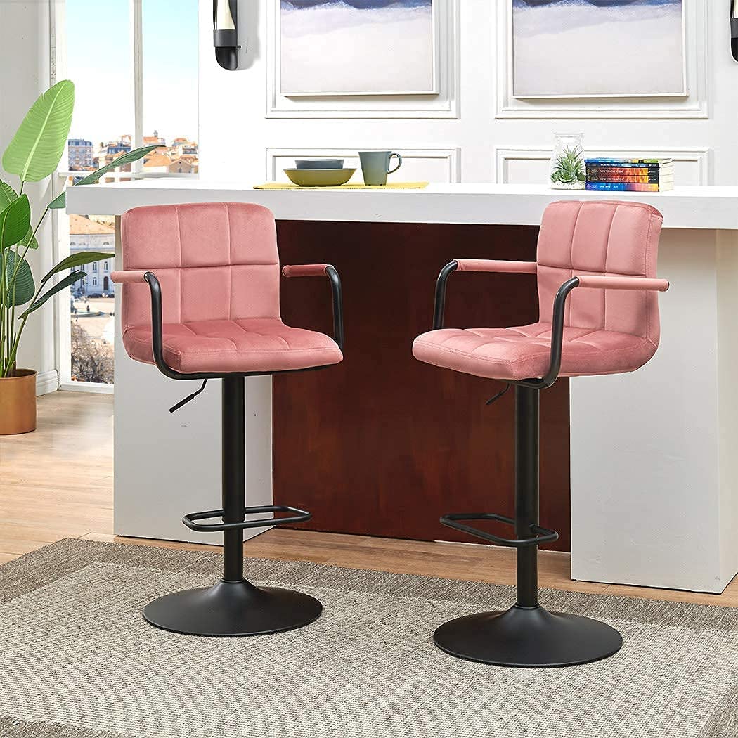 Duhome Velvet Bar Stools Adjustable Barstools Counter Stools Set of 2