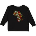 thumbnail image 3 of Inktastic Black History Month Africa in Handmade Textile Fabric Boys or Girls Long Sleeve Toddler T-Shirt, 3 of 5