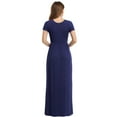 thumbnail image 4 of Asklazy Women's Short Sleeve Loose Plain Maxi Dresses Casual Long Dresses with Pockets,Mother's Day,Navy blue,XL, 4 of 11