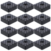 OFFIGAM Set of 12 Black Rubber Caster Cups with Shock Absorbing Design for Improved Furniture Stability and Floor