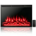 thumbnail image 1 of Costway 37"Electric Fireplace Insert Heater Log Flame Effect w/ Remote Control 1500W, 1 of 10