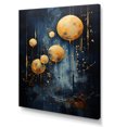 thumbnail image 2 of Designart "Dreamy Cerulean Crescent Moon In Blue And Gold" Moon Wall Art Living Room, 2 of 7