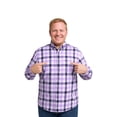 thumbnail image 1 of Big Kong Camisa Tallas Grandes Hombre Lila Cuadros Morado Oversize, 1 of 5