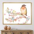 thumbnail image 2 of Designart 'Lovely Bird Sitting On Branch of Sakura With Butterflies' Traditional Framed Canvas Wall Art Print, 2 of 5