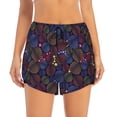 thumbnail image 2 of Balery Colorful Shells Pantalones cortos deportivos para mujer con forro y dos bolsillos, elásticos, para entrenamiento, gimnasio, yoga-Small, 2 of 7