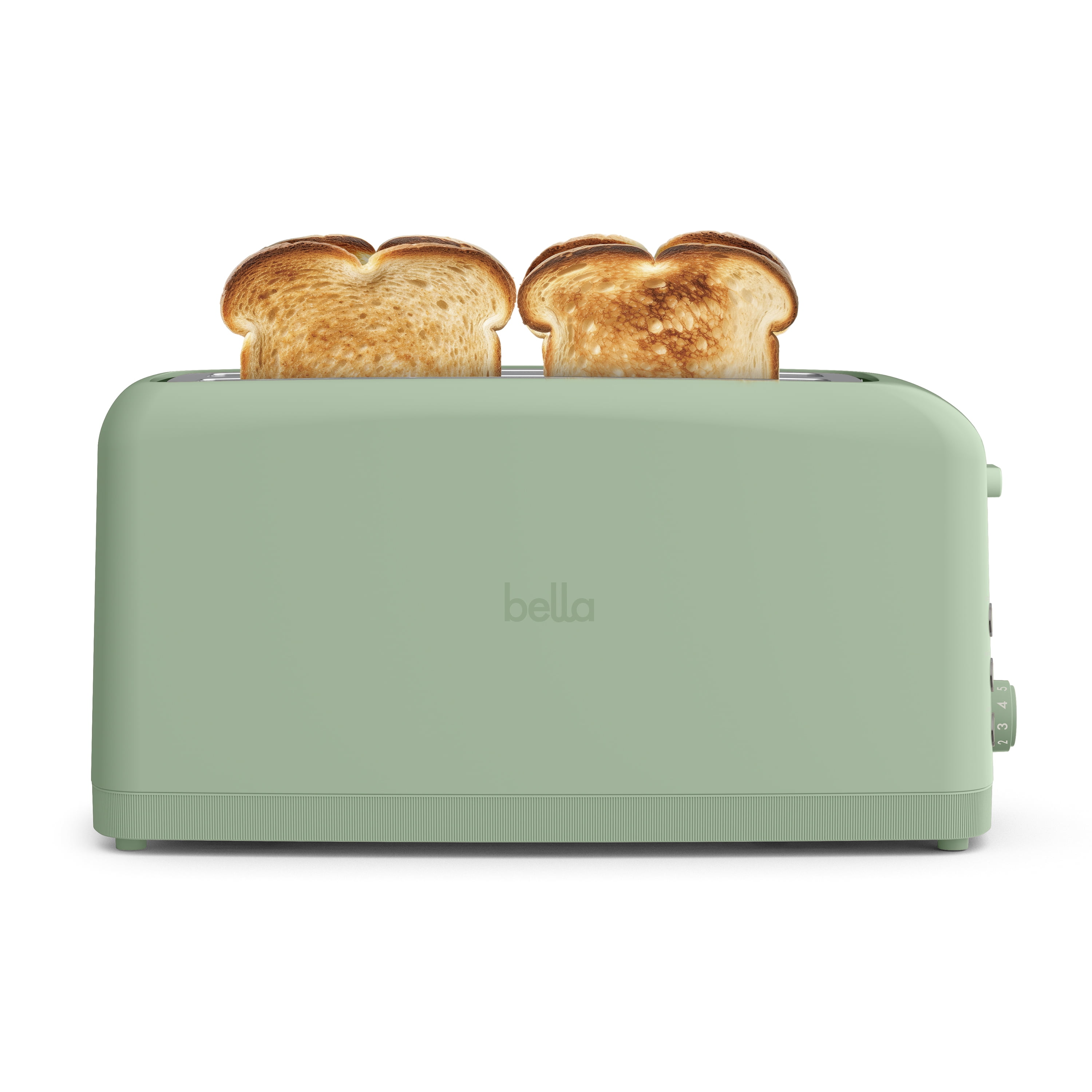 bella 4-Slice Slim Toaster with Extra Long Slot, 6 Setting Shade Control with Reheat & Cancel Buttons, Anti Jam & Auto Shutoff, Seaglass
