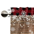 thumbnail image 6 of CUH Xmas Kitchen Valance Christmas Cafe Tier Scarf Slot Top Short Window Curtain Rod Pocket Half Window Drapes Curtain Panel Style-F 2pc-Tier Curtain: W:52''x H:54'', 6 of 6