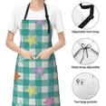 thumbnail image 6 of Lsque Starfish On Checkered Background Waterproof Apron Chef Aprons for Men Heavy Duty Chemical Work Apron Extra Long Grilling Aprons with Adjustable Bib Apron, 6 of 9