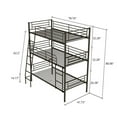 thumbnail image 7 of Bellemave Triple Bunk Beds Twin-Over-Twin-Over-Twin, Heavy Duty Metal Triple Beds Can Disassembled into 3 Beds, 3 Bunk Bed Frame with Under-bed Space for Dorm Guest Room (Black), 7 of 7
