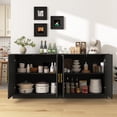 thumbnail image 2 of Rumiiro Modern 67'' Sideboard Buffet Cabinet with Storage, 4 Arched Doors, 2 Adjustable Shelves, Black, 2 of 7