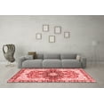 thumbnail image 3 of Ahgly Company Machine Washable Indoor Round Abstract Red Modern Area Rugs, 4' Round, 3 of 4