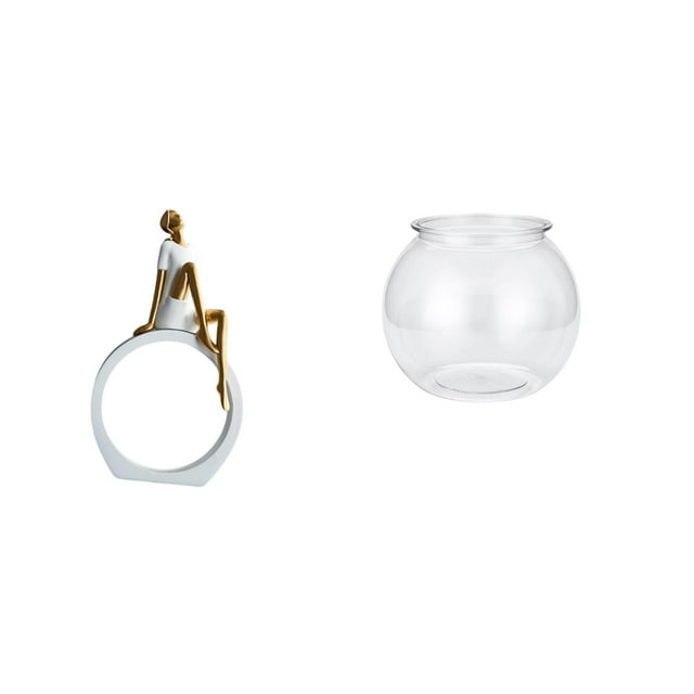 Elegante Figura Abstracta De Niña Con Pecera Transparente, Centro De Mesa Para Dormitorio, Mesa, Estantería, Sala De Estar, Decoración Del Hogar, Escultura Versátil.