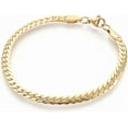 thumbnail image 1 of Pulsera de eslabones de acero inoxidable con cierre de mosquetón, chapada en oro, para mujer y hombre., 1 of 2