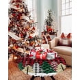 thumbnail image 4 of Round Tablecloth with Elastic Christmas Tree Winter Snowflake Red Black Plaid Waterproof Table Cover Wipeable Fitted Table Cloths for 45"-54" Round Tables Dining Kitchen Indoor Outdoor Use, 4 of 6