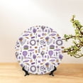 thumbnail image 6 of Cauagu Lavender Flowers Print Bone China Decorative Plate, Wall Mount Plate Holiday Decor Decorative Ceramic Plates with Stand Elegant Household Plates Decorative-7in, 6 of 6