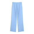 thumbnail image 5 of Admvng Womens Sweatpants Solid Casual Elastic Waist Long Wide Leg Pants, Size S-5XL, 5 of 7