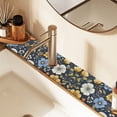 thumbnail image 2 of Yayeee Faucet Mat for Kitchen Sink 14.7" Diatomite Long Splash Guard Pad, Navy Floral Pattern, 2 of 7