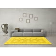 thumbnail image 3 of Ahgly Company Machine Washable Indoor Round Abstract Yellow Modern Area Rugs, 7' Round, 3 of 4