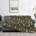 thumbnail image 2 of Honeii Funny Sloths In The Forest print throw blanket, crafted from cozy cotton flannel, offers versatile home decor as a bedding suitable for all seasons.-40"x30", 2 of 6