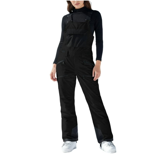 JMYHOAM Combinaison de Ski une Pièce pour Femmes Imperméable Coupe-Vent Isolée avec Salopette Bretelles Ajustables pour Planche à Neige Ski Sports d'Hiver