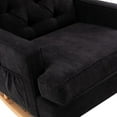 thumbnail image 5 of Rocking Chair Modern Upholstered Recliner Glider Chair, Mid Century Rocker Oversized Wingback Armchair, Comfortable Rocking Chair Accent Chair with Side Pocket for Living Room, Black, 5 of 6