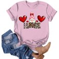 thumbnail image 5 of larppty Valentines Day Cute Love Heart Gnome Leopard Women Girls T-Shirt Fashion Clothes (Pink, XL), 5 of 6