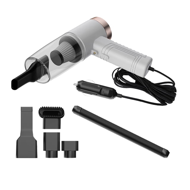 de Accesorios para Aspiradoras de Mano otrices úmedo, Portátil, Ligero, Luz LED para Limpiar El Interior Del Coche - Blanco con cordón SM SunniMix aspiradora de coche