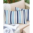 thumbnail image 2 of Outdoor Waterproof Throw Pillow Covers Set of 2 Navy Sky Blue Grey Stripes Decorative Pillowcases Lumbar Outdoor Pillows Cushion Case 20x12 Inch Lines Striped Patio Pillows for Couch Sofa Bed Garden, 2 of 9