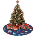 thumbnail image 5 of Stars Blue and White Christmas Tree Skirts 36", Xmas Tree Cloth Mats Trees Skirts for Decor Gift, Home Decoration, 5 of 6