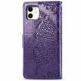 thumbnail image 4 of Wallet Case for iPhone 11Pro 5.8', PU Leather Flip Protective Phone Case Wrist Strap Card Slots Holder Pocket Emboss Butterfly Flower Stand Case for iPhone Dark Purple, 4 of 9