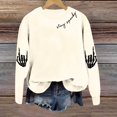 thumbnail image 5 of Women's Halloween Sweatshirts Skull Graphic Printed Long Sleeve Crew Neck Pullover Casual Comfy Y2K Tops Winter Tunic 2025, 5 of 5