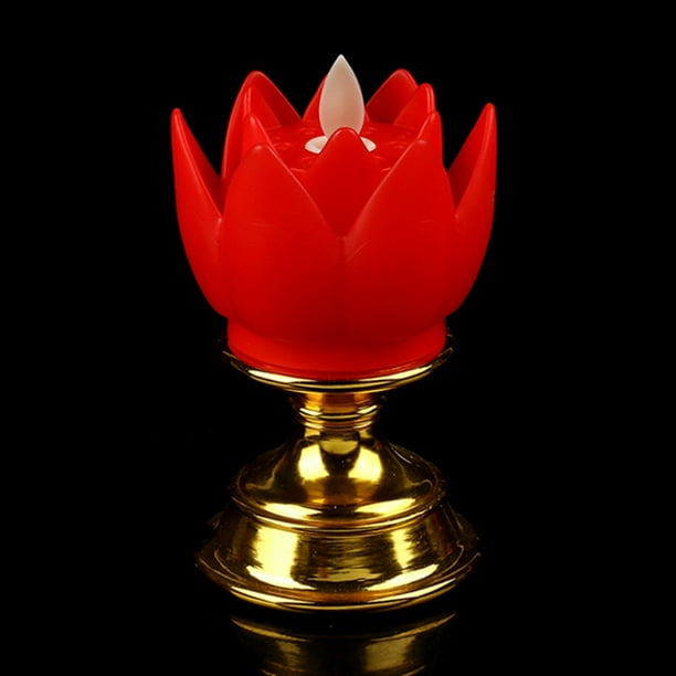 HGYCPP Colorful Electric Buddha Lotus Light Battery Operated Flameless