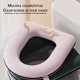 thumbnail image 4 of Tapa de asiento de váter Engrosada Blanda Lavable | Poliéster tejido caliente | Alta elasticidad, diseño de mango, envolvente completo | Encaja en asientos redondos y alargados | Pack de 2 colores,, 4 of 8