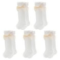 thumbnail image 1 of Laklulu 5 pares de calcetines para niñas Calcetines de tubo hasta la rodilla Aguja doble, 1 of 5
