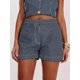 thumbnail image 1 of Shorts Vaqueros A Rayas Azul Lavado Oscuro, Estilo Casual Minimalista, 1 of 22