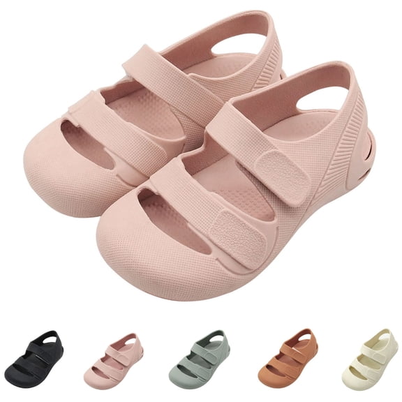 Antinious Girls Hollow Out Closed Toe Build Waterproof Non Slip Base Beach Sandals Shoes