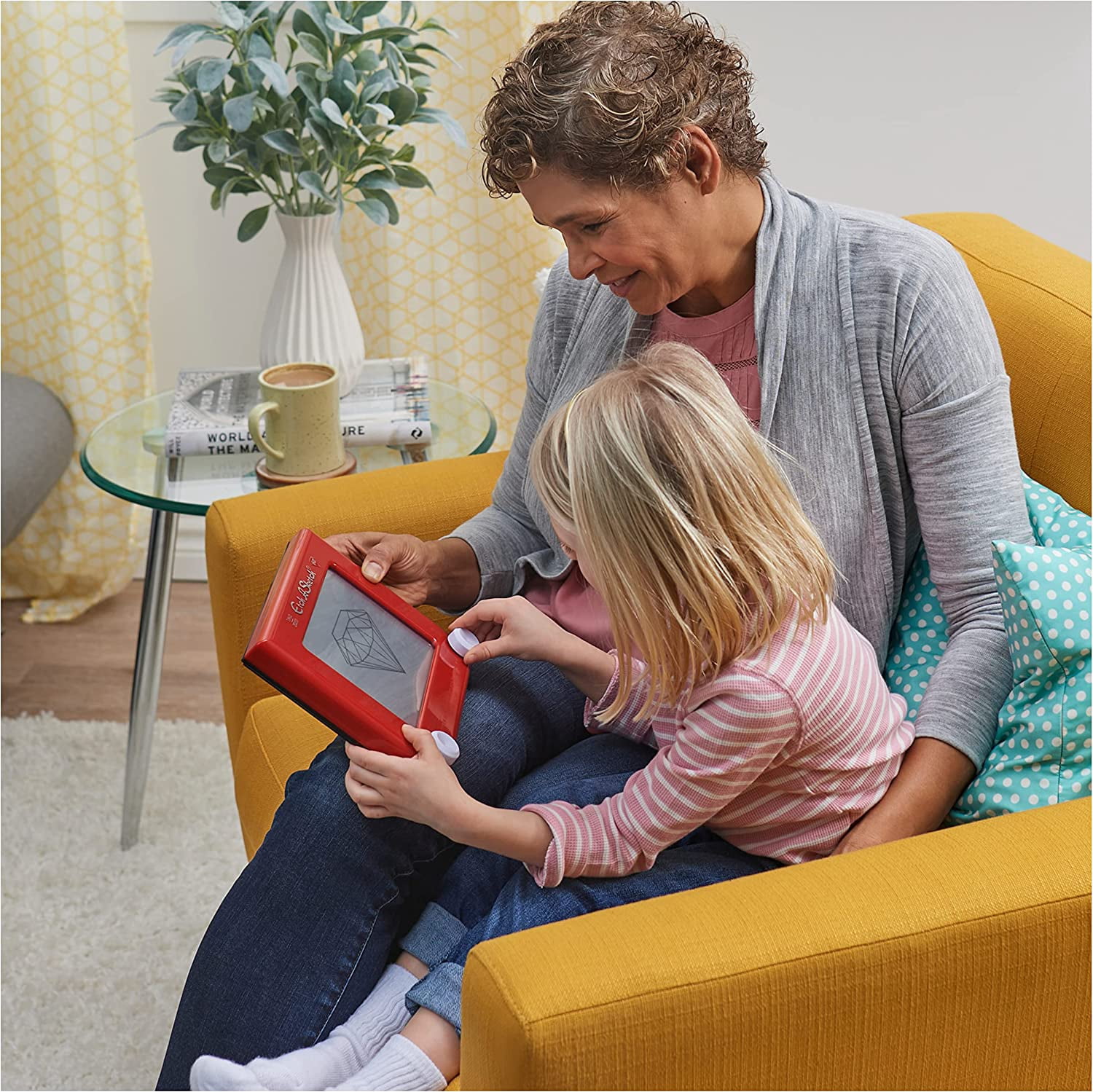 Etch A Sketch Erasable Kids Toy Doodle Tablets, Plastic Red