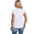 thumbnail image 5 of Ronuti Womens Short Sleeve Tshirts Crew Neck Shirts with Side Shirring Basic Tops for Innerwear or Summer T-shirts, 5 of 8