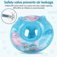 thumbnail image 4 of CQHVKQ 20" Inflatable Baby Pool Float Seat, Fish Pattern Baby Swimming Ring for Swim Training, Toddler Inflatable Swimming Float with Airbag Seat, Adjustable Infant Pool Floats 6-36 Months, Blue, 4 of 9