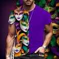 thumbnail image 2 of LUOGENLI T-shirts pour Homme pour Hommes T-Shirt de Carnaval à Manches Courtes à Col Rond T-Shirt Floral Tendance de Mode Chandail de Base Hauts Tee T-shirts Hommes Blanc Fête de la Saint-Patrick Violet TTG, 2 of 4