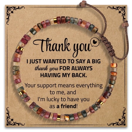 KLL Thank You Gifts for Women - Natural Stone Bracelet Appreciation Gifts for Mom Loved Friends Couples Coworkers Boss Teacher Staff Employee