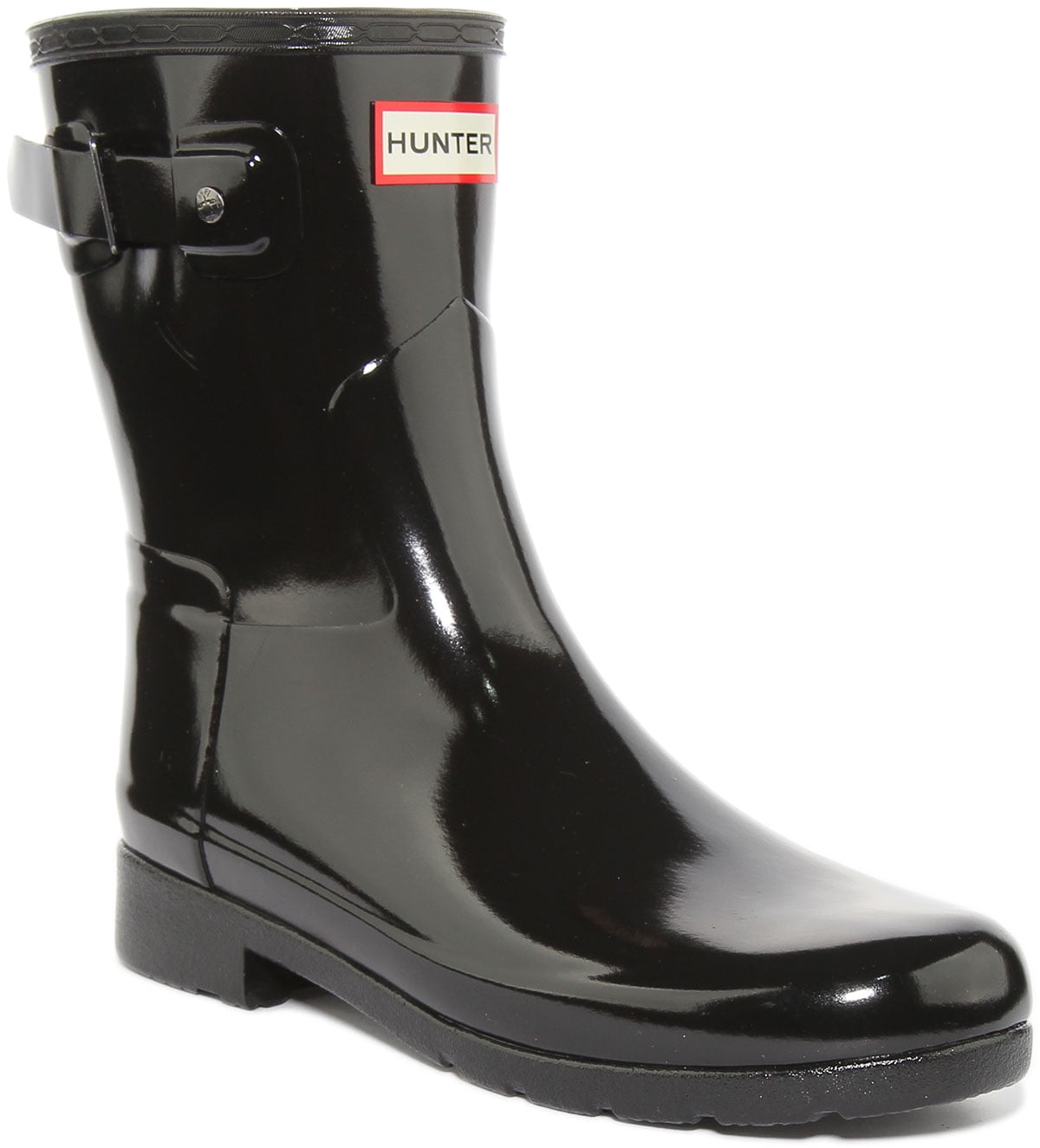 Hunter Original Women's Refined Slim Fit Short Gloss Wellington Boot In