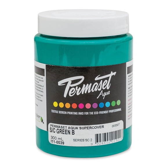 Permaset Aqua Fabric Ink - Supercover Green B, 300 ml